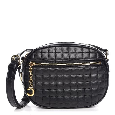 Medium C Charm bucket in quilted calfskin 